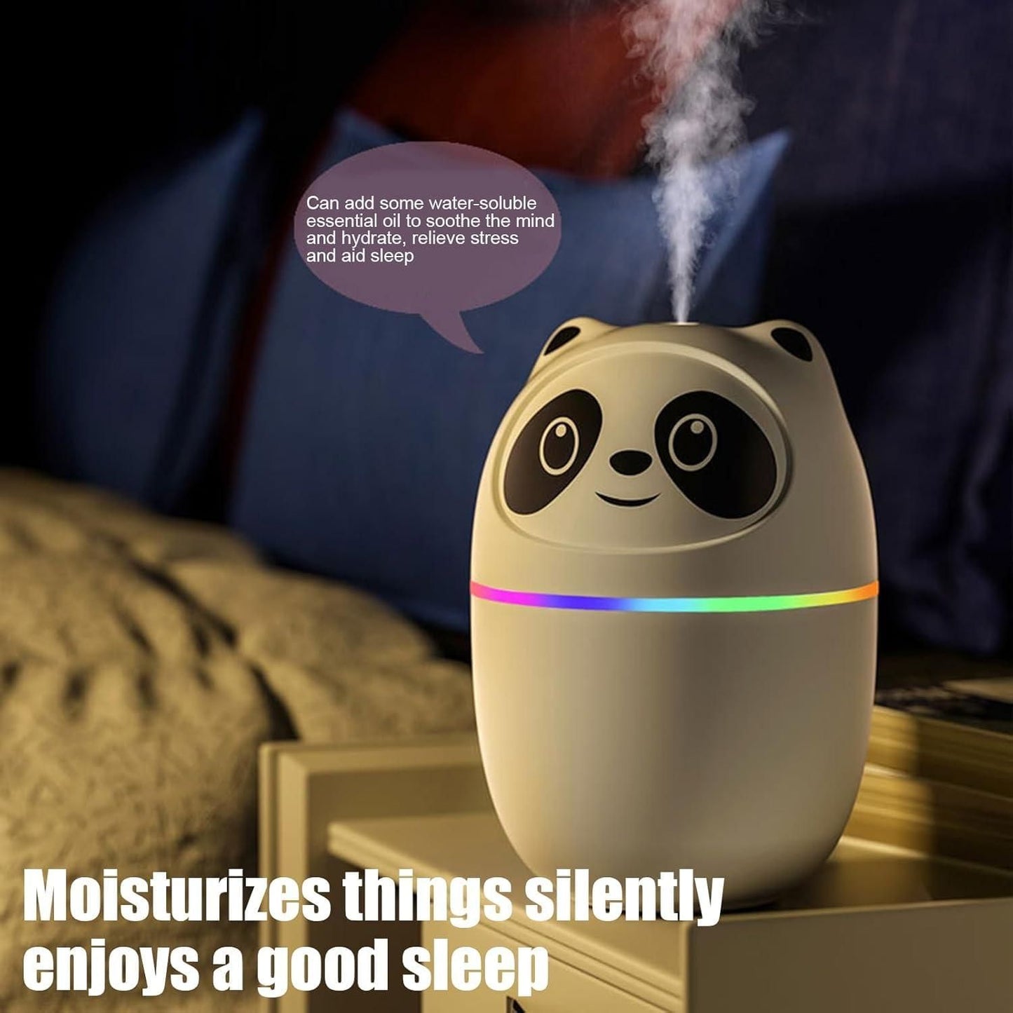 Mini Cute Panda Cool Mist Humidifier – Add Comfort & Charm to Your Space!