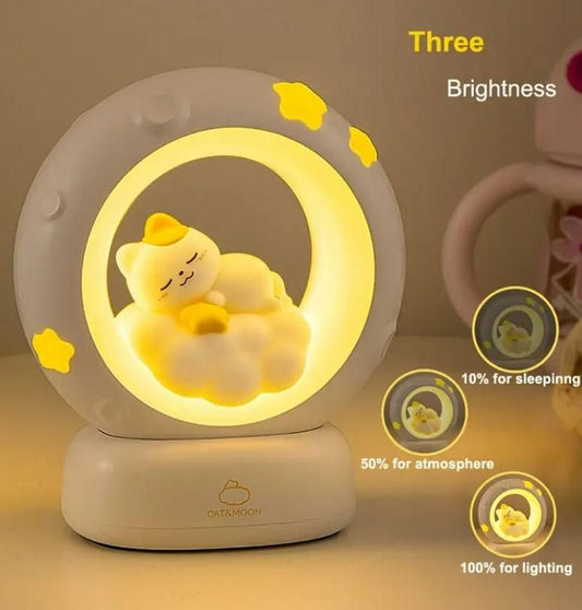 Sleeping Cat LED Night Lamp – Cozy, Cute &amp; Touch-Controlled!