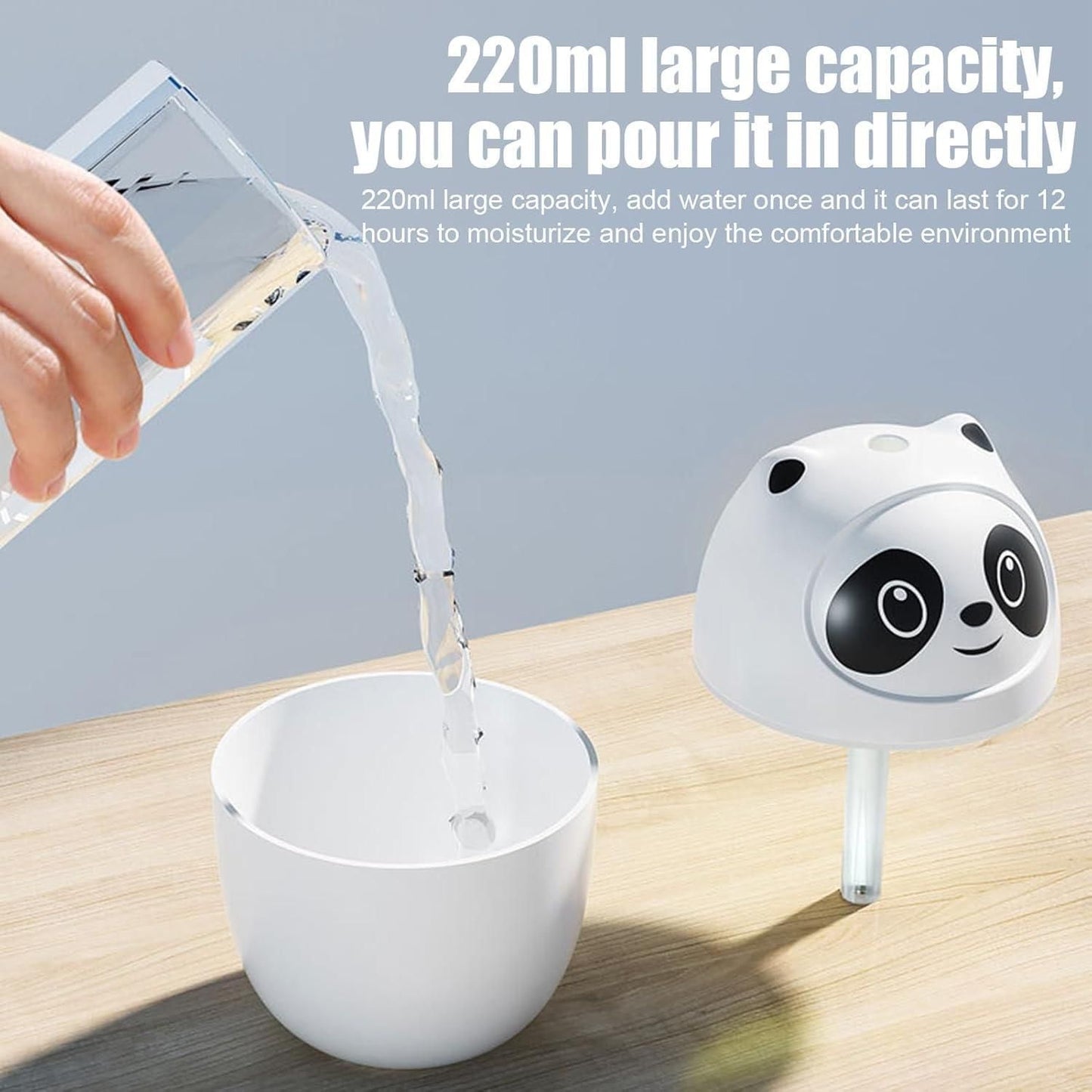 Mini Cute Panda Cool Mist Humidifier – Add Comfort & Charm to Your Space!