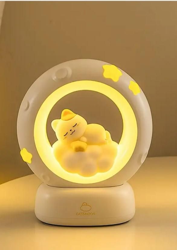 Sleeping Cat LED Night Lamp – Cozy, Cute &amp; Touch-Controlled!