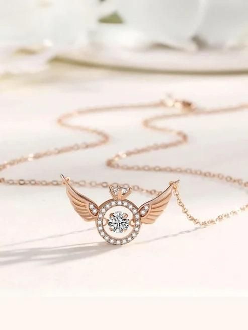 Rose Gold Angel Wings Pendant Chain – A Symbol of Grace &amp; Elegance ✨