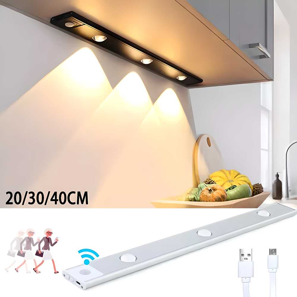 LED PIR Motion Sensor Cabinet Light (USB Rechargable) – Smart, Stylish & Energy Efficient!